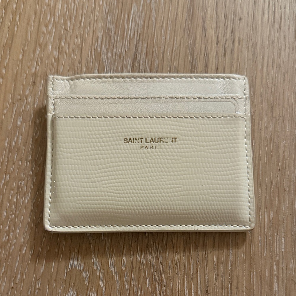Saint Laurent Ivory Card Holder